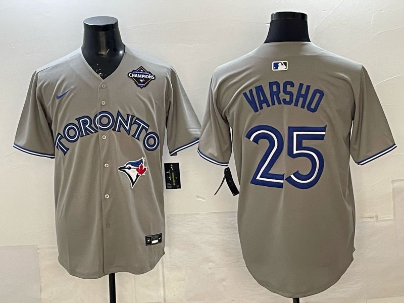 Men Toronto Blue Jays #25 Varsho Grey 2026 Nike Game MLB Jersey 007->detroit lions->NFL Jersey
